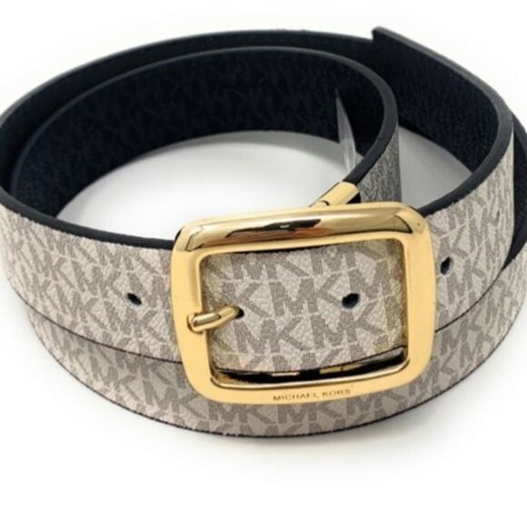 Michael Kors Twist Reversible Ligo Belt- White/Black‎ main image 4